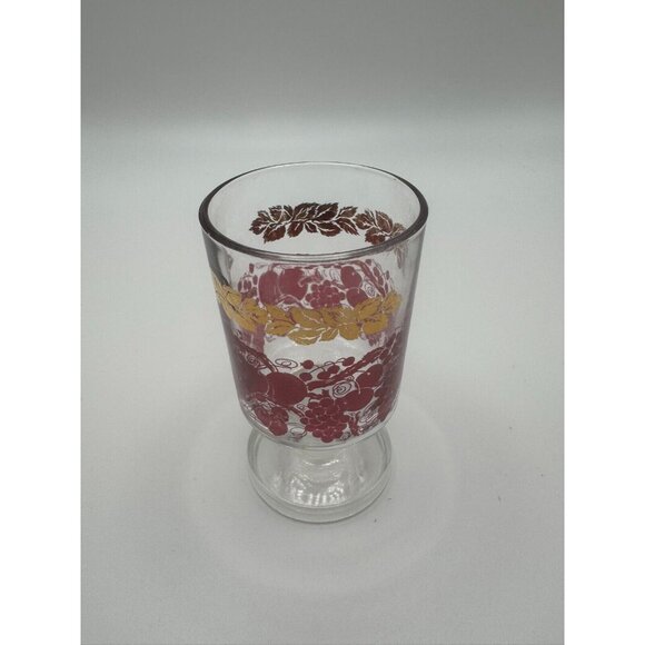 VTG French Luminarc Gold & Red Grape/Leaf Design Cordial Glass & Decanter Set - Picture 10 of 16